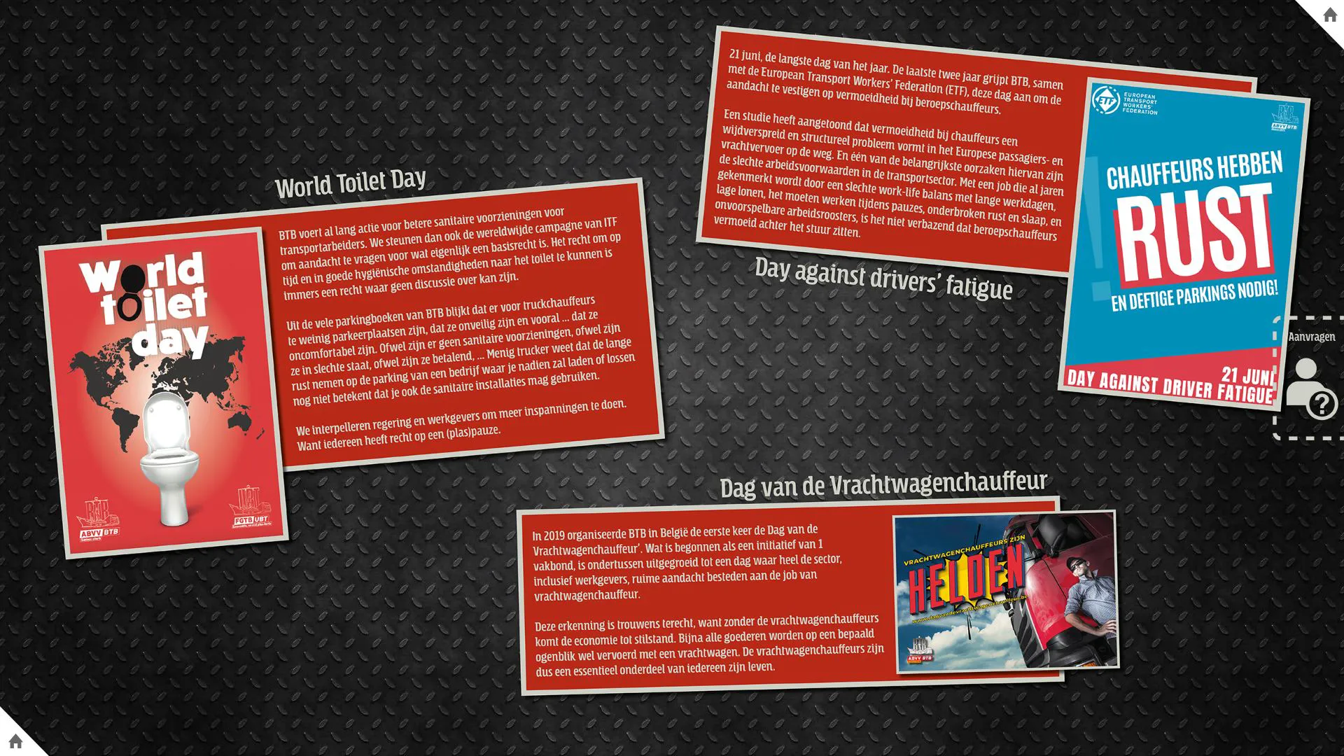 Georganiseerde evenementen Omnitapps screenshots touch table rental BTB ABVV 2024