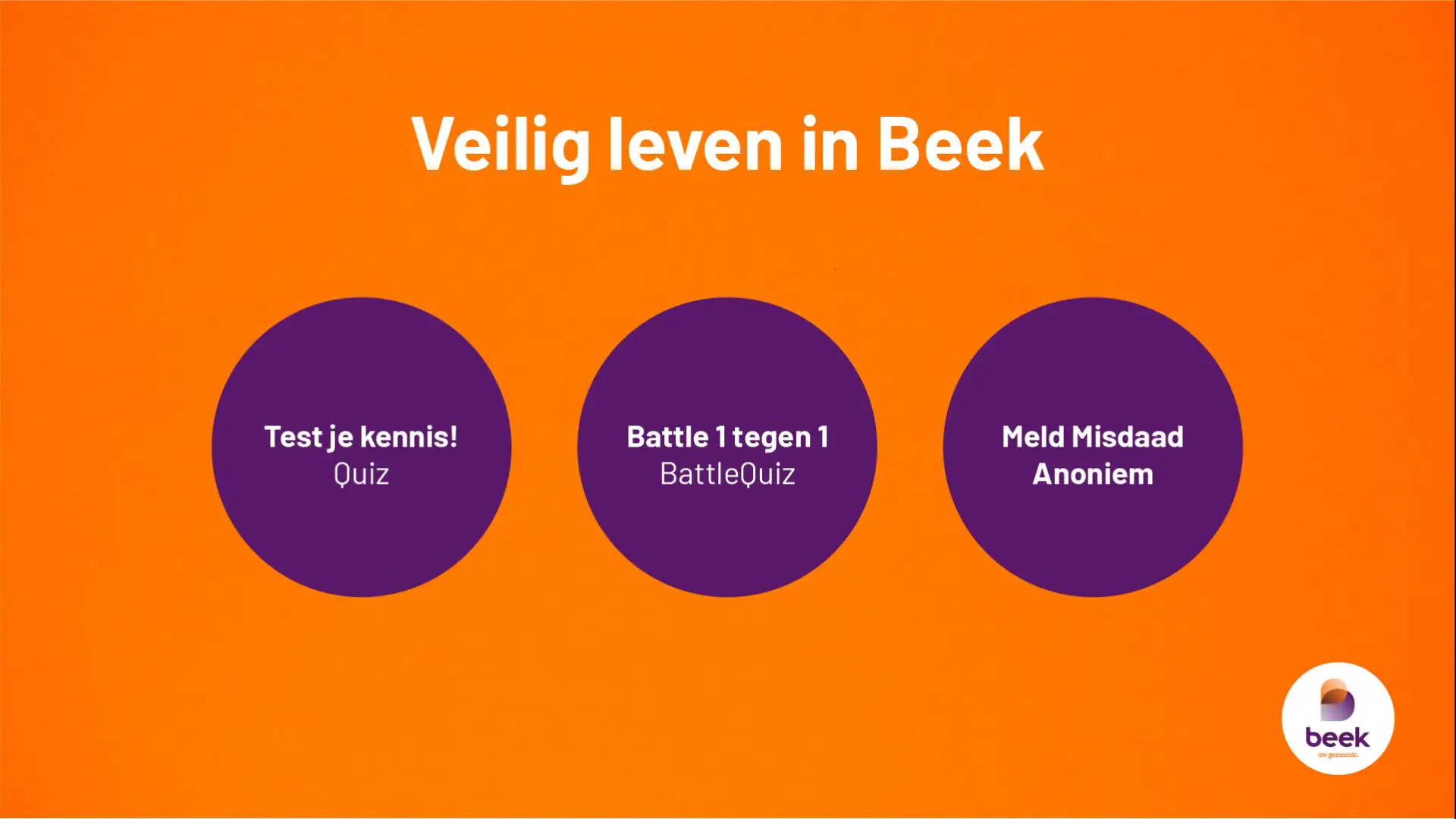 Omnitapps huurlicentie voor Gemeente Beek. Twee spelletjes en een informatiepagina