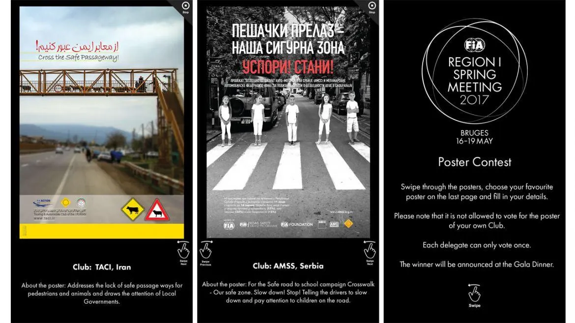 Screenshots FIA app