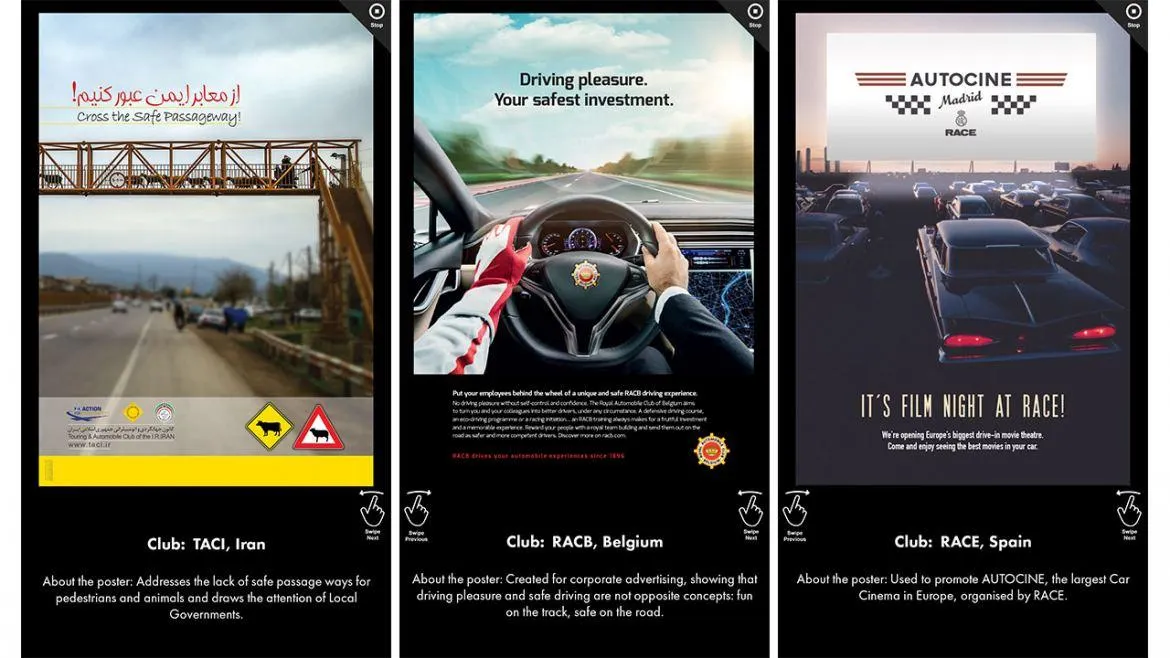 Screenshots FIA app