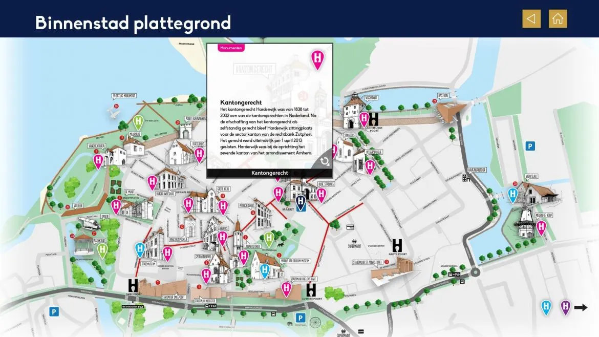 Heerlijk Harderwijk interactieve Omnitapps multi-touch presentatie toeristenbureau screenshot