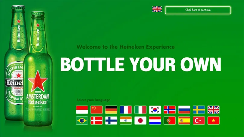 Heineken Omnivision Omnitapps custom multi-touch software configuratie