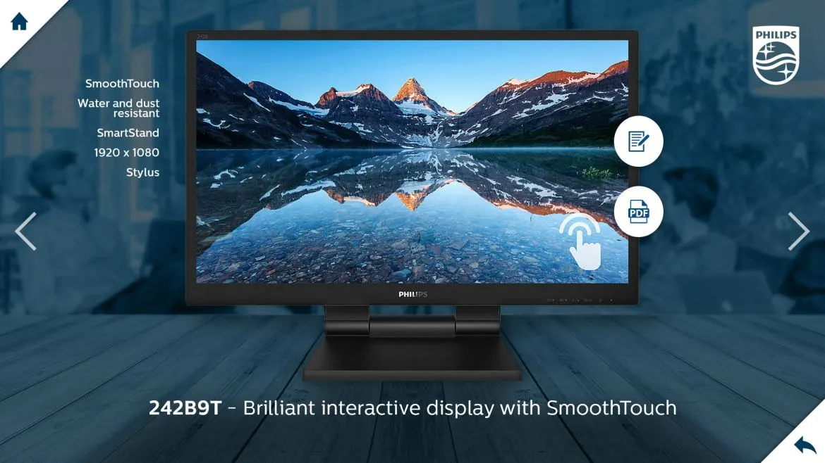 Screenshots van de Philips presentatie