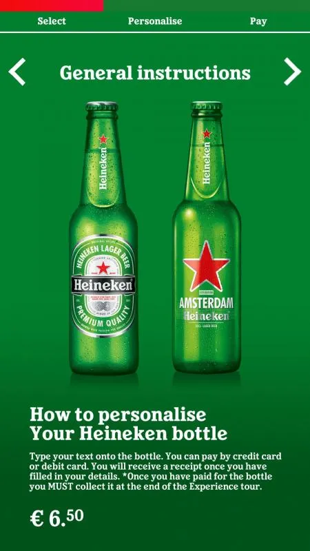 Omnitapps Heineken Bottle Your Own Omnivision multi-touch software custom