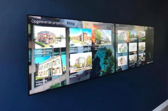 Videowall presentatie gemaakt met Omnitapps4